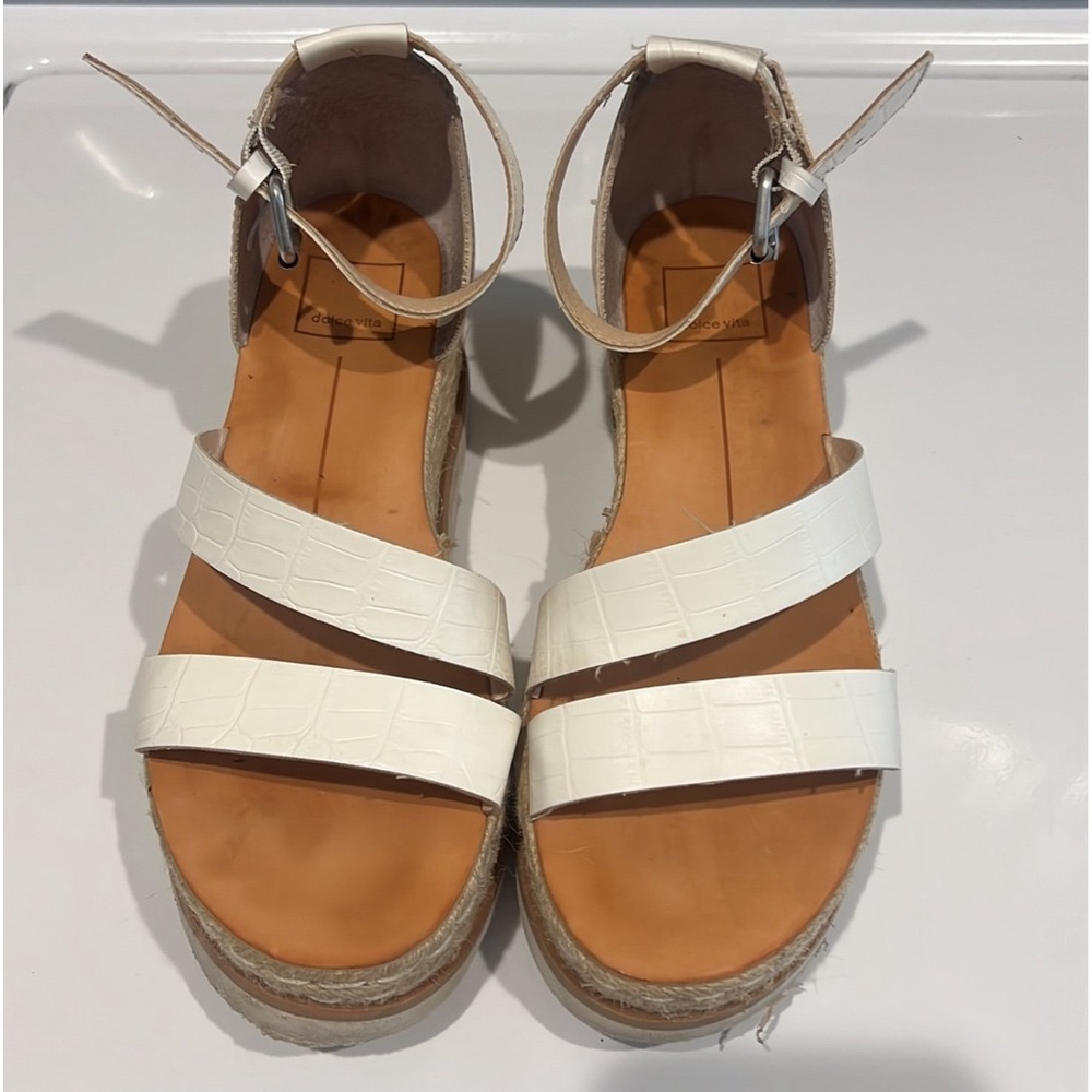 Dolce Vita Platform Sandals Size 7 White Espadrille